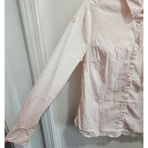 Ann Taylor Women's Long Sleeve Button Up Career Blouse Top Solid Pink Size 10 - Picture 4 of 11